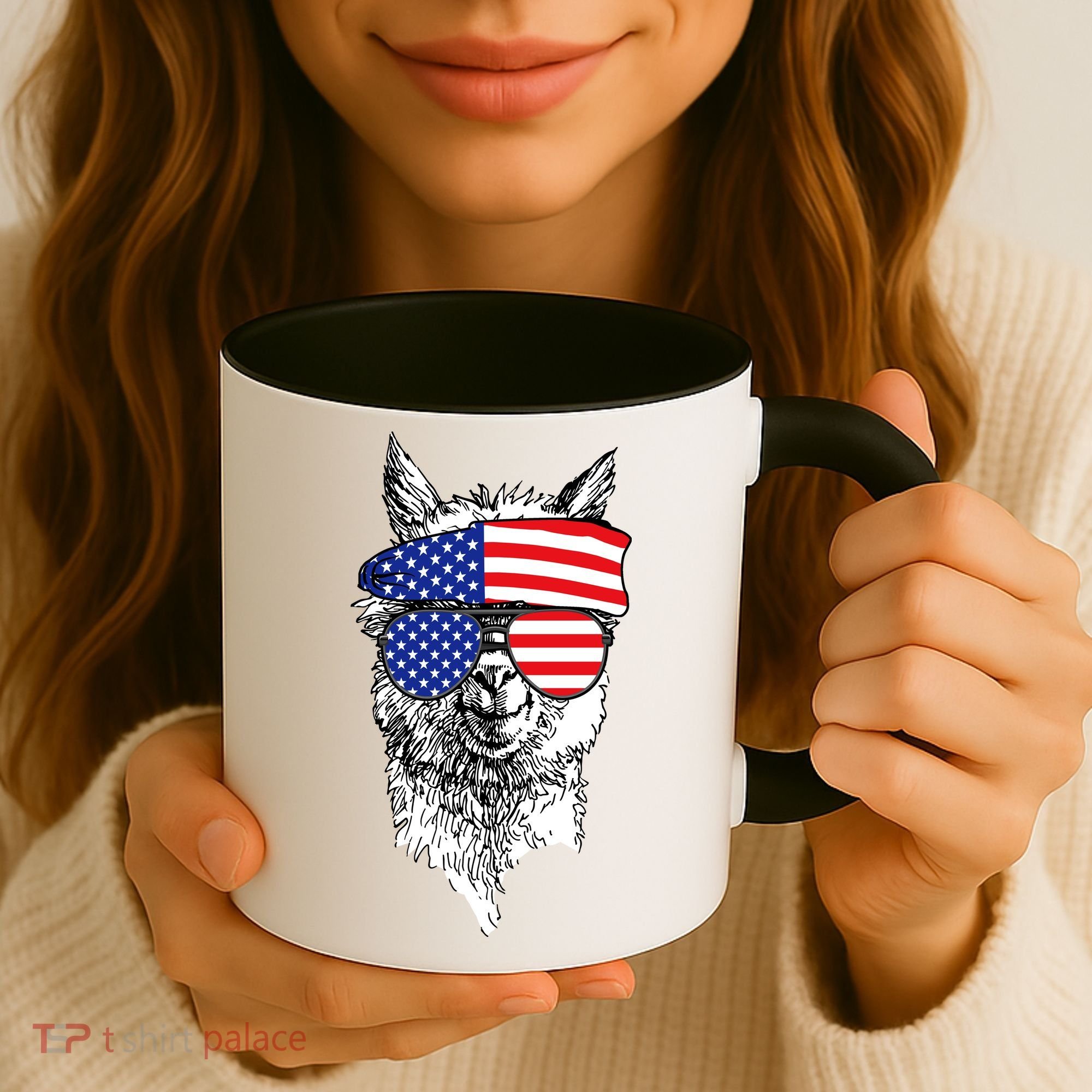 USA Patriotic Llama Coffee Mug