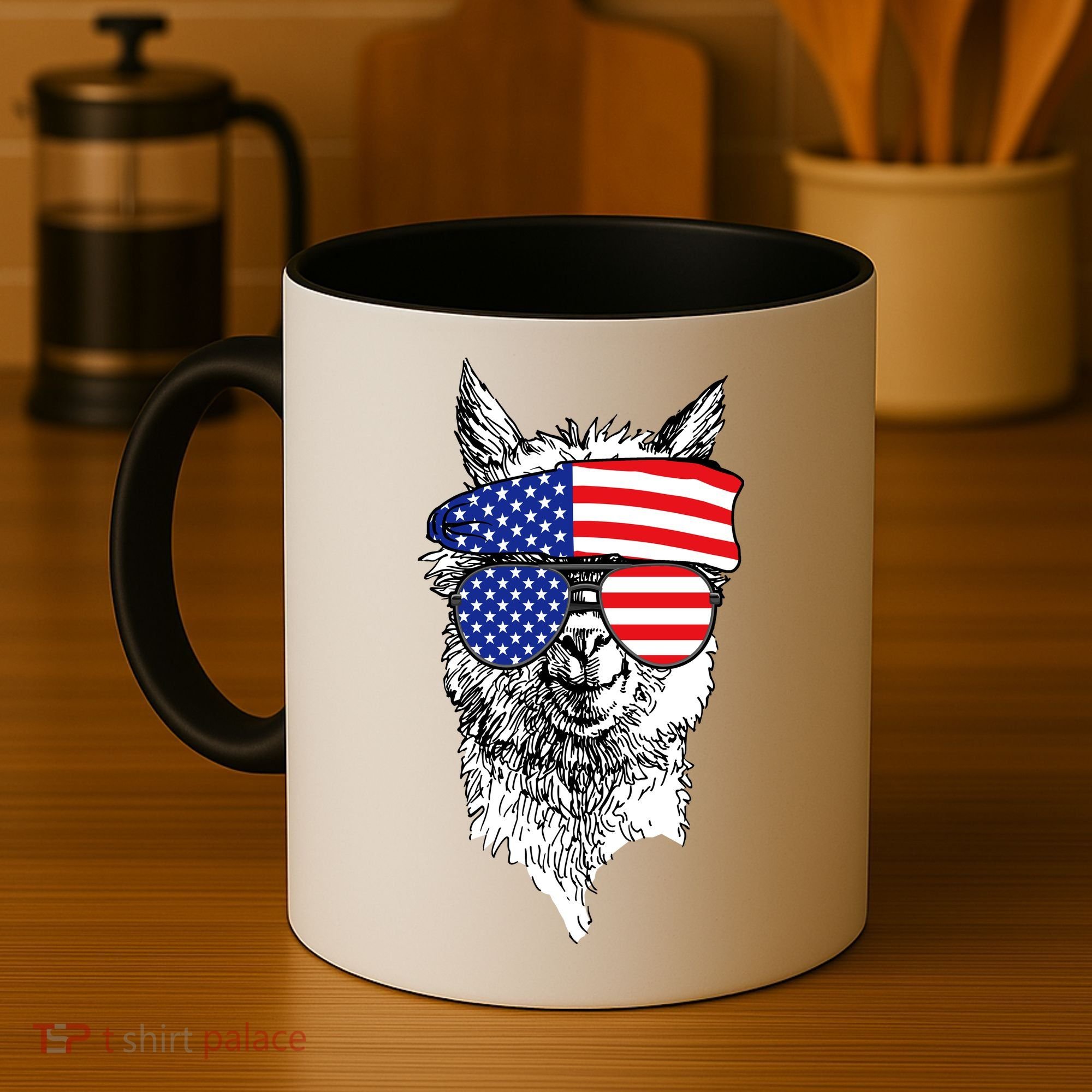 USA Patriotic Llama Coffee Mug