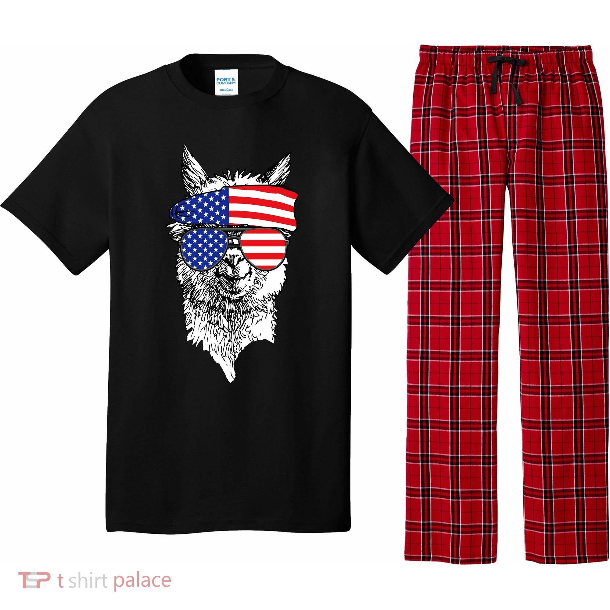 USA Patriotic Llama Pajama Set