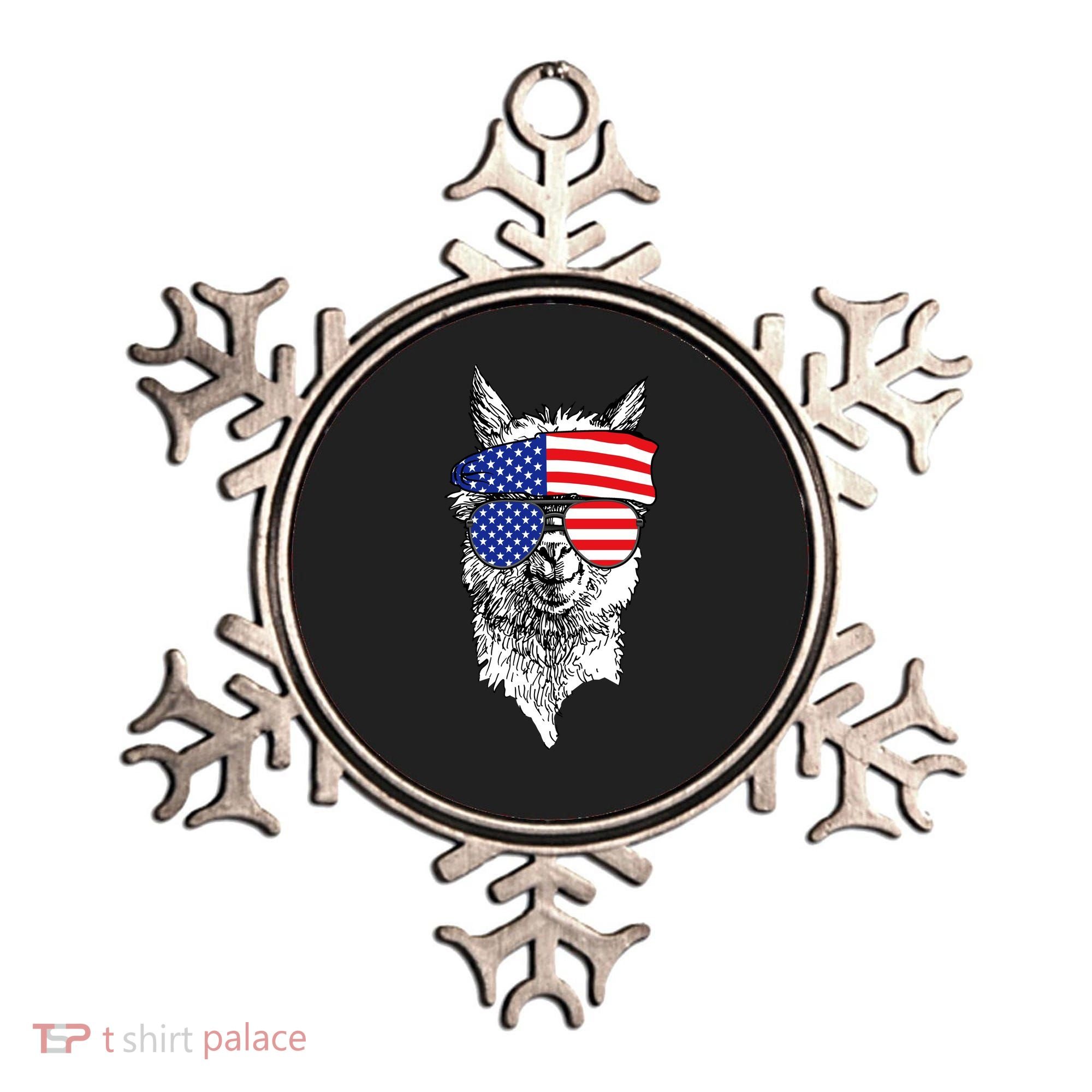 USA Patriotic Llama Ornament