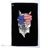 USA Patriotic Llama Golf Towel thumb 0