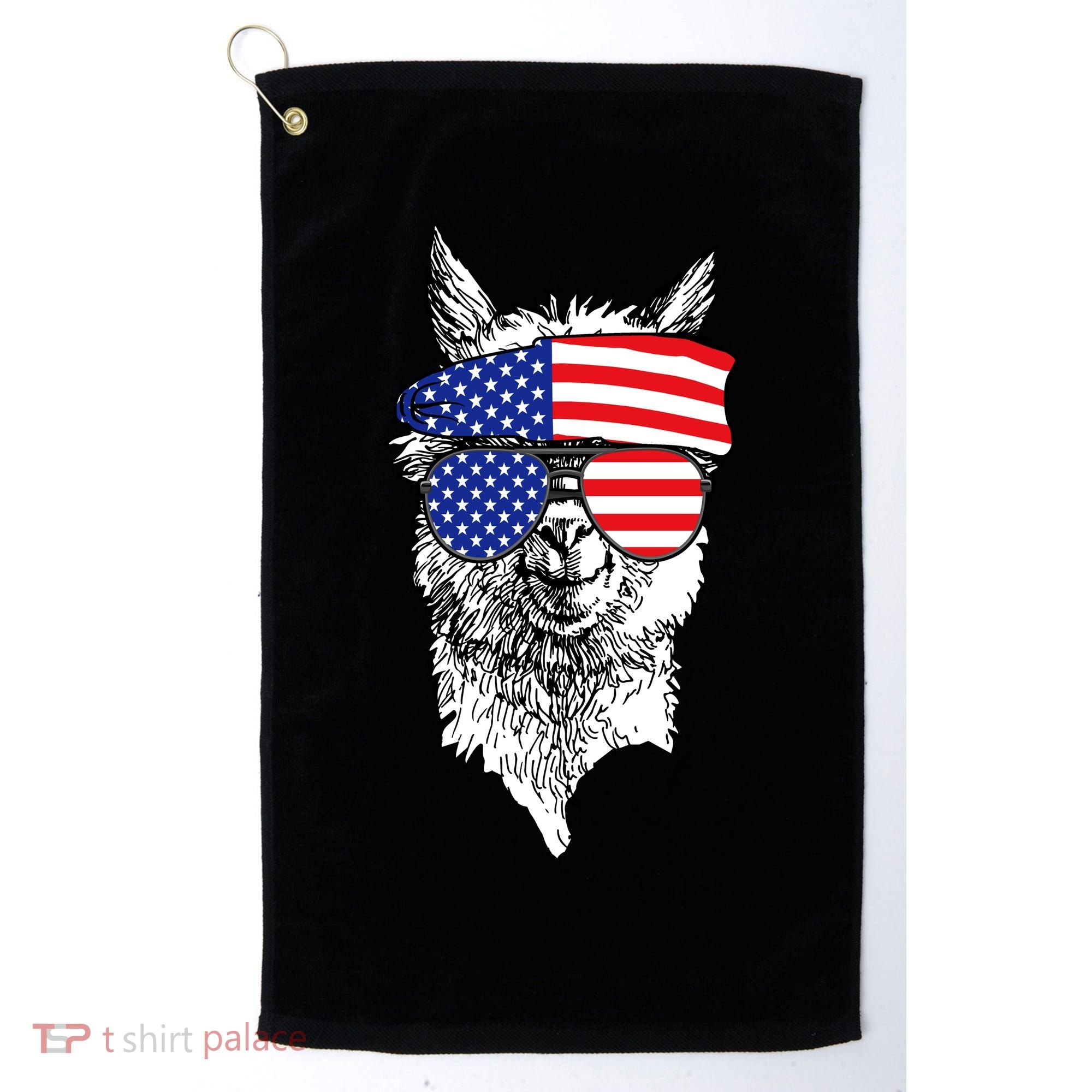 USA Patriotic Llama Golf Towel
