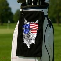 USA Patriotic Llama Golf Towel thumb 2