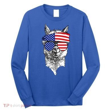 USA Patriotic Llama Long Sleeve Shirt