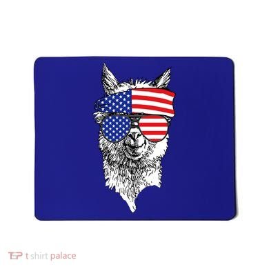 USA Patriotic Llama Mousepad