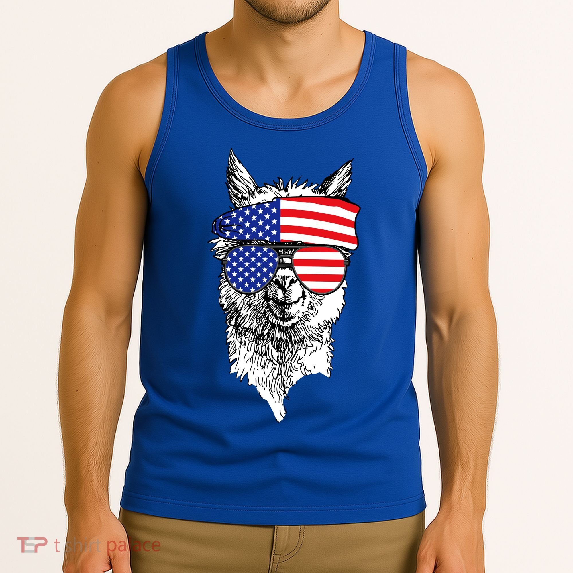 USA Patriotic Llama Tank Top