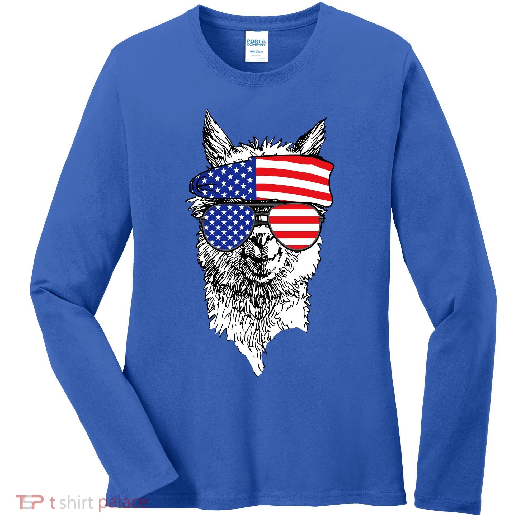 USA Patriotic Llama Women's Long Sleeve Shirt
