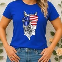 USA Patriotic Llama Women's T-Shirt thumb 2