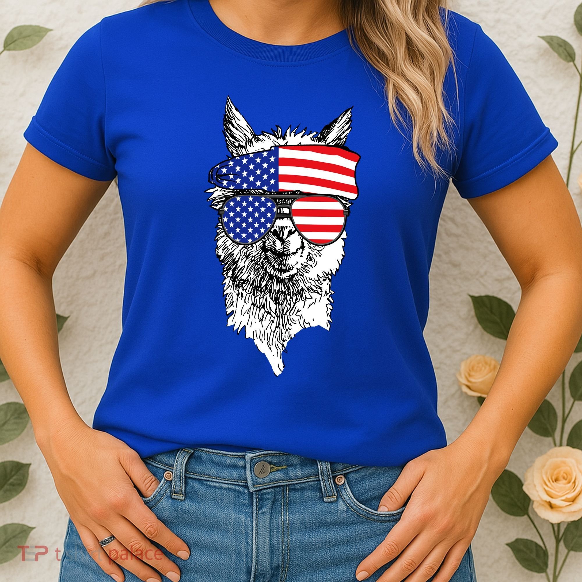 USA Patriotic Llama Women's T-Shirt