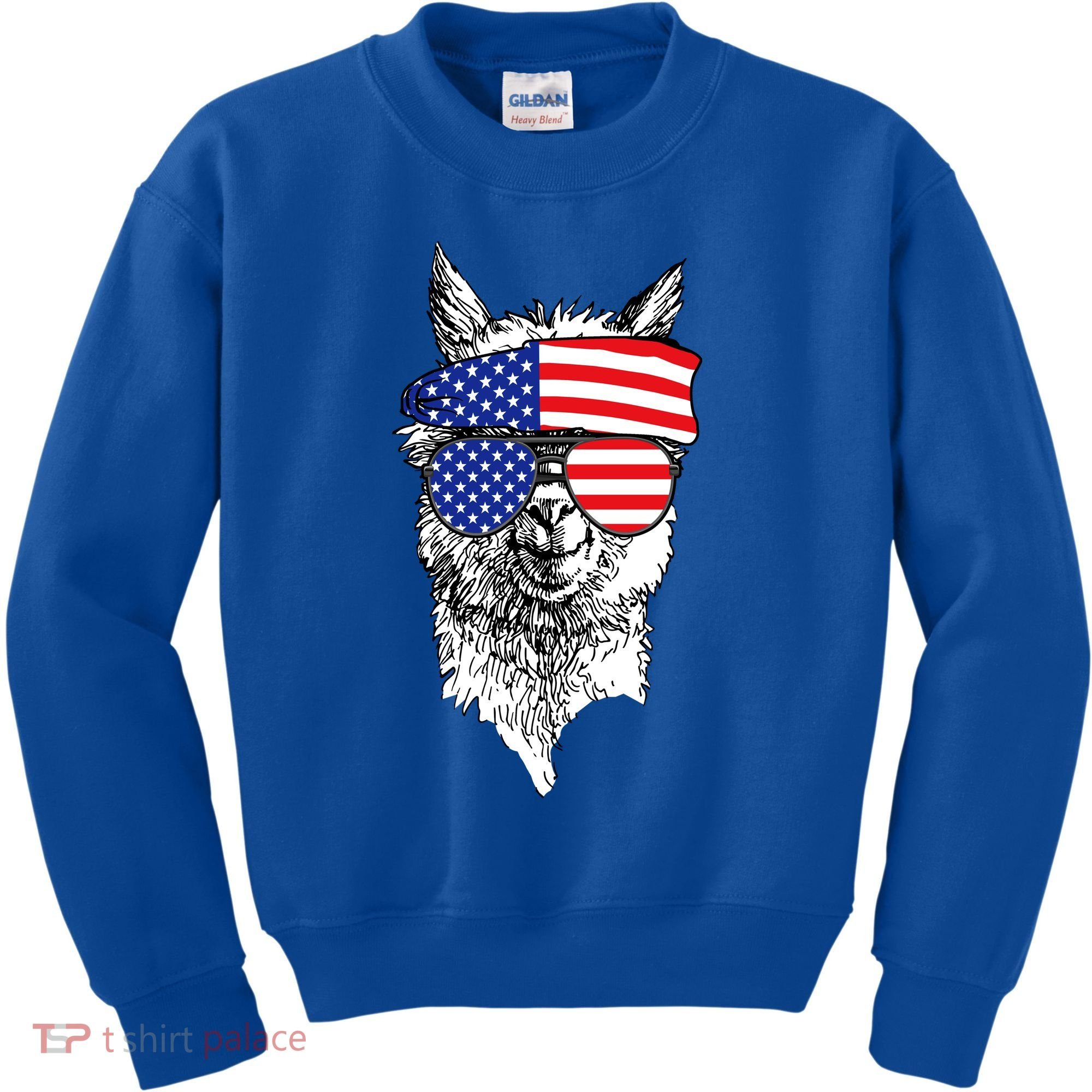 USA Patriotic Llama Kids Sweatshirt