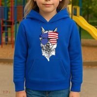 USA Patriotic Llama Kids Hoodie thumb 3
