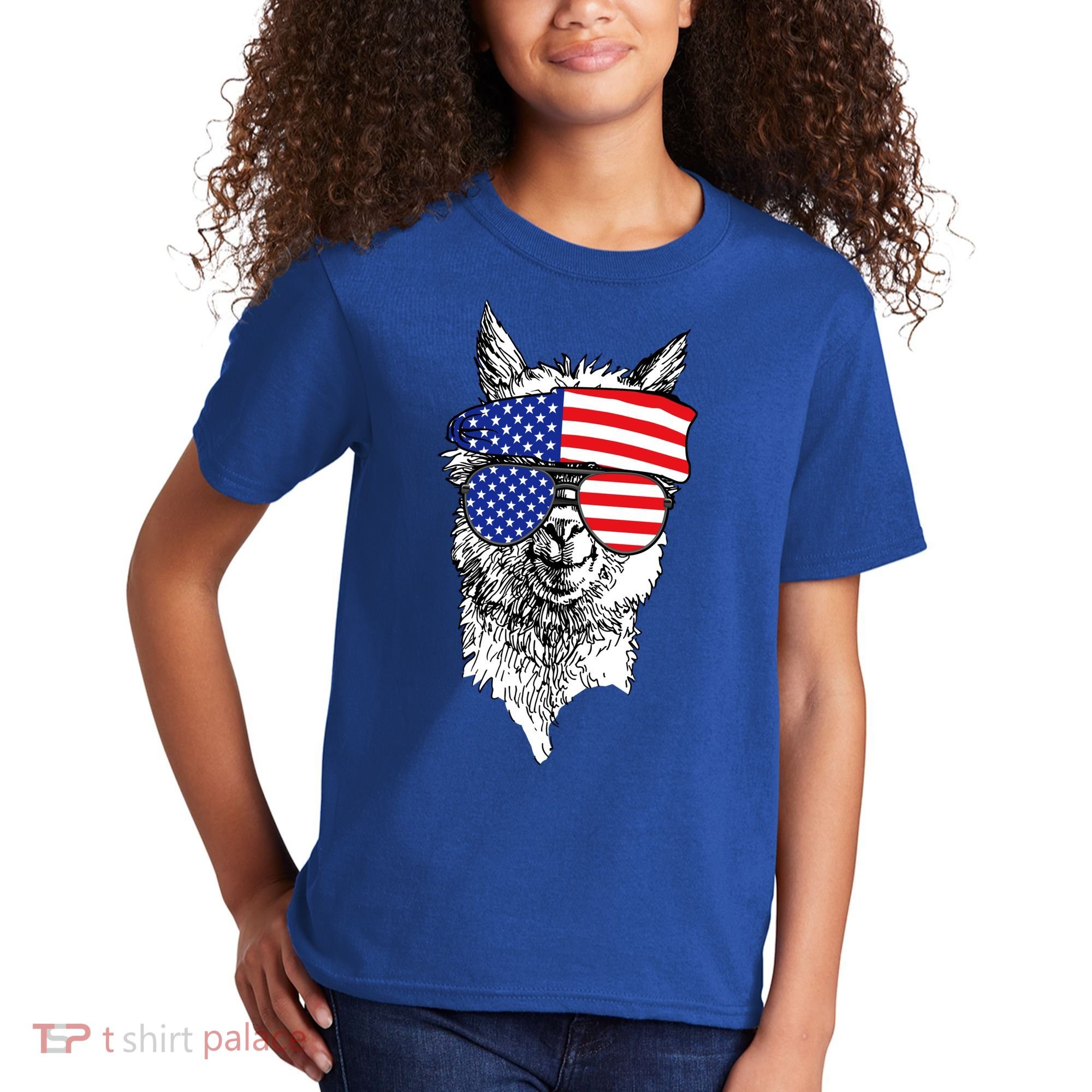 USA Patriotic Llama Kids T-Shirt