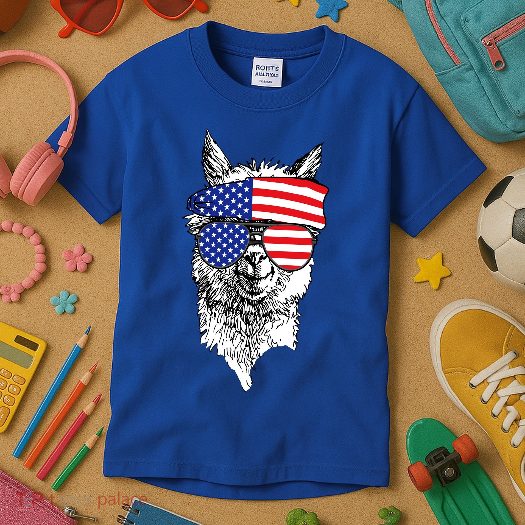 USA Patriotic Llama Kids T-Shirt