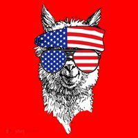 USA Patriotic Llama Santa Hat thumb 1