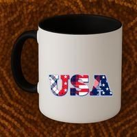 USA Patriotic Logo Star Stripes Patterns Coffee Mug thumb 2