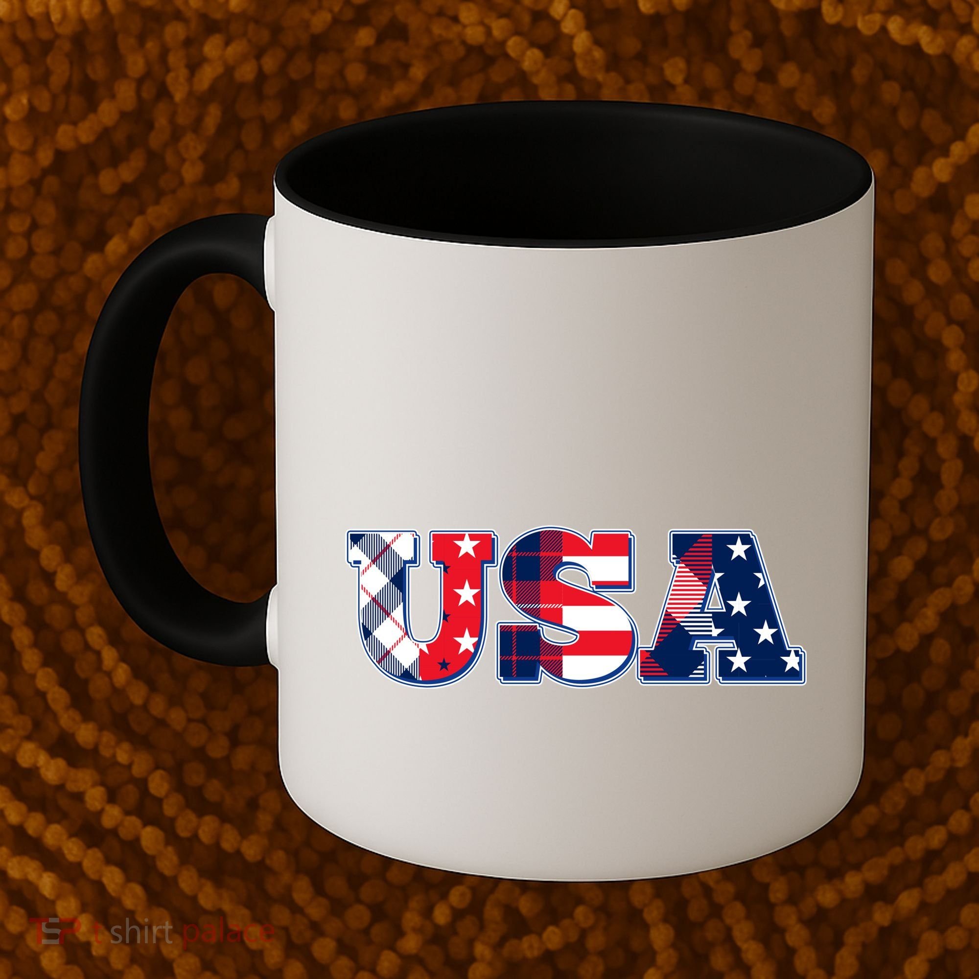 USA Patriotic Logo Star Stripes Patterns Coffee Mug