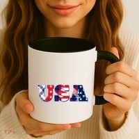 USA Patriotic Logo Star Stripes Patterns Coffee Mug thumb 3