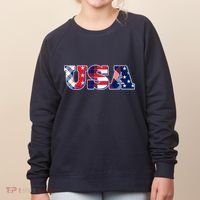 USA Patriotic Logo Star Stripes Patterns Women's Sweatshirt thumb 0