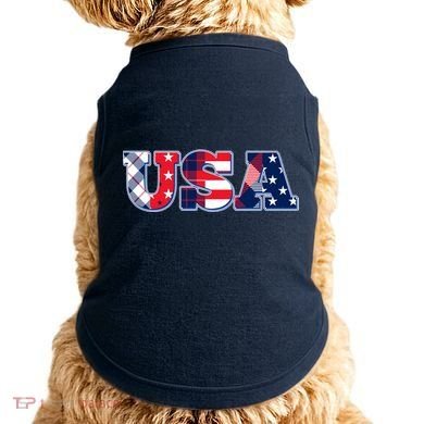 USA Patriotic Logo Star Stripes Patterns Doggie Tank