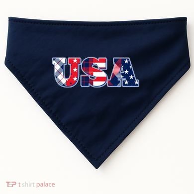USA Patriotic Logo Star Stripes Patterns USA-Made Doggie Bandana
