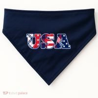 USA Patriotic Logo Star Stripes Patterns USA-Made Doggie Bandana thumb 0