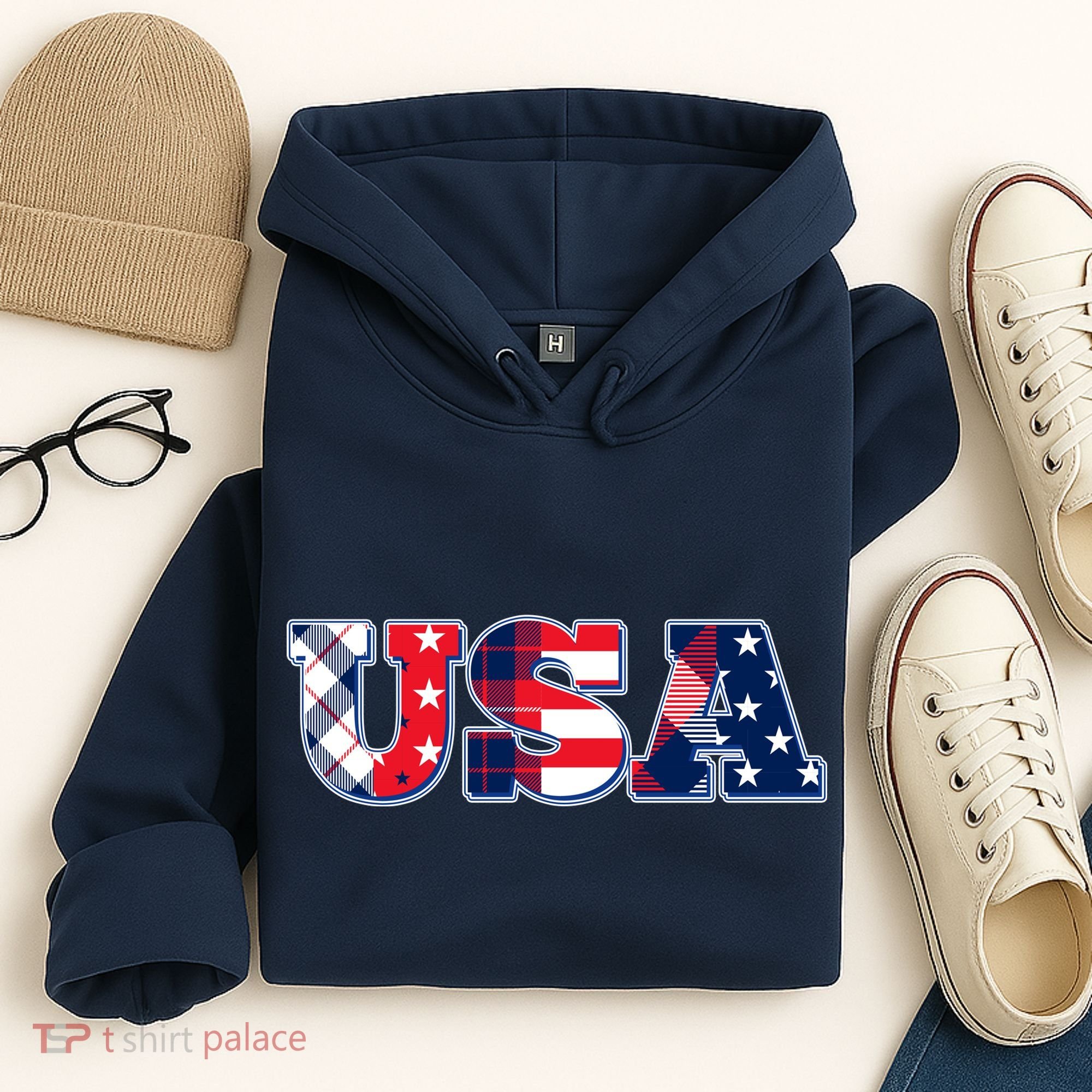 USA Patriotic Logo Star Stripes Patterns Hoodie