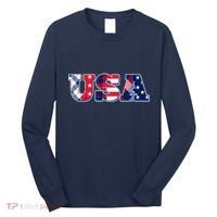 USA Patriotic Logo Star Stripes Patterns Long Sleeve Shirt thumb 0
