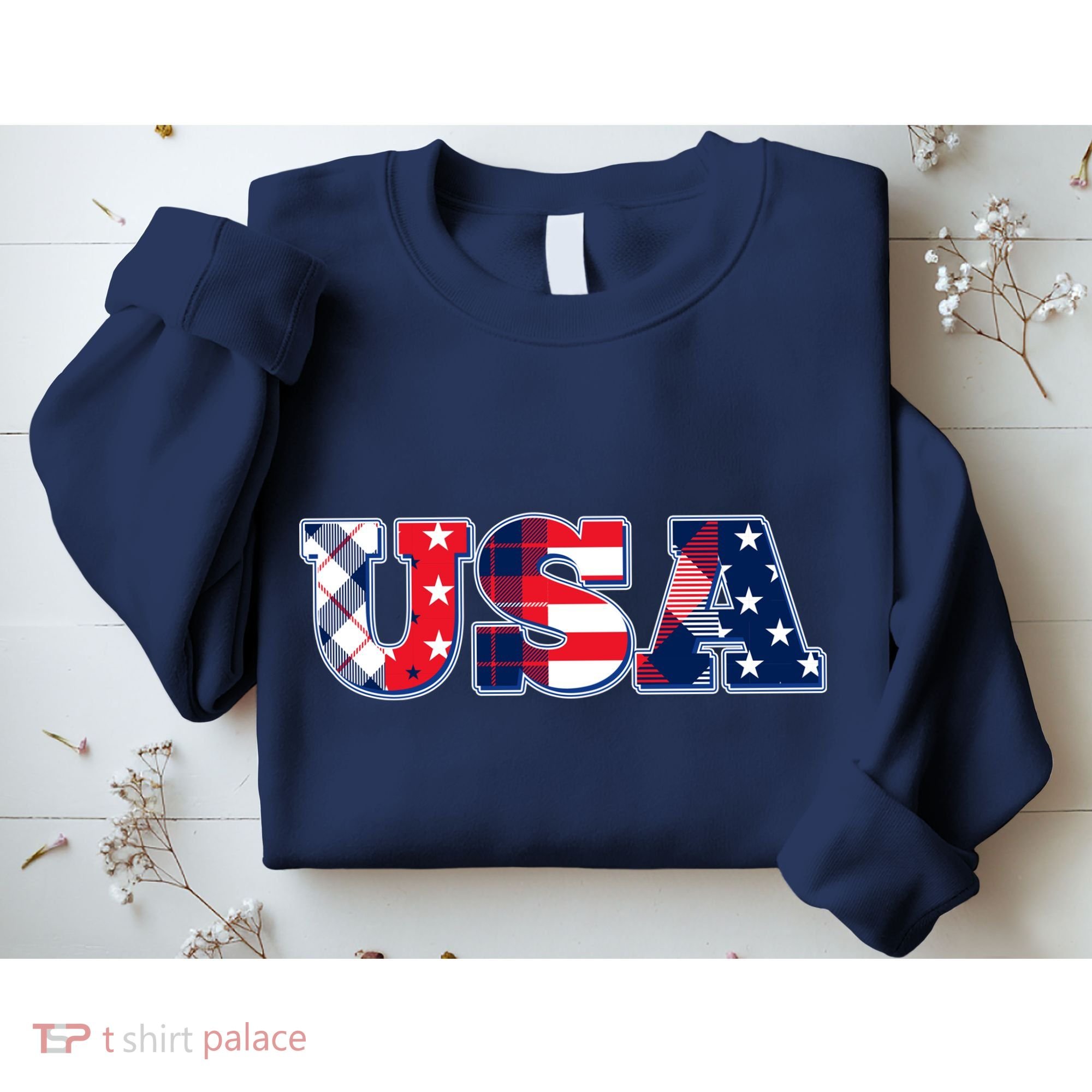 USA Patriotic Logo Star Stripes Patterns Sweatshirt