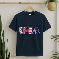 USA Patriotic Logo Star Stripes Patterns T-Shirt thumb 2
