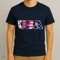 USA Patriotic Logo Star Stripes Patterns T-Shirt thumb 3