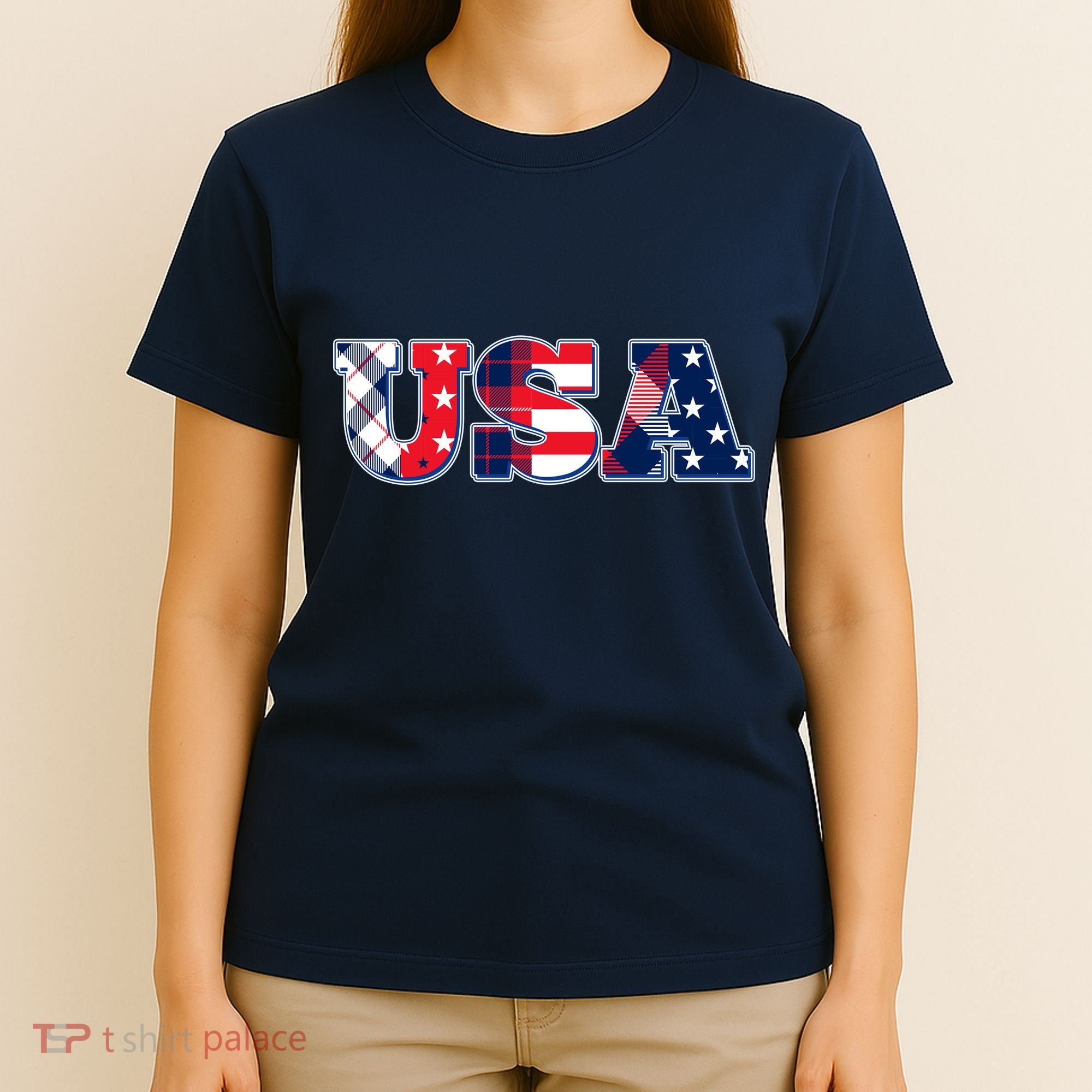 USA Patriotic Logo Star Stripes Patterns T-Shirt