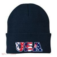 USA Patriotic Logo Star Stripes Patterns Beanie thumb 0