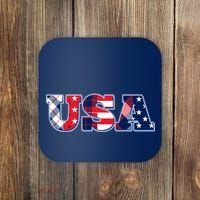 USA Patriotic Logo Star Stripes Patterns Coaster thumb 0