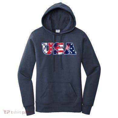 USA Patriotic Logo Star Stripes Patterns Women's Hoodie