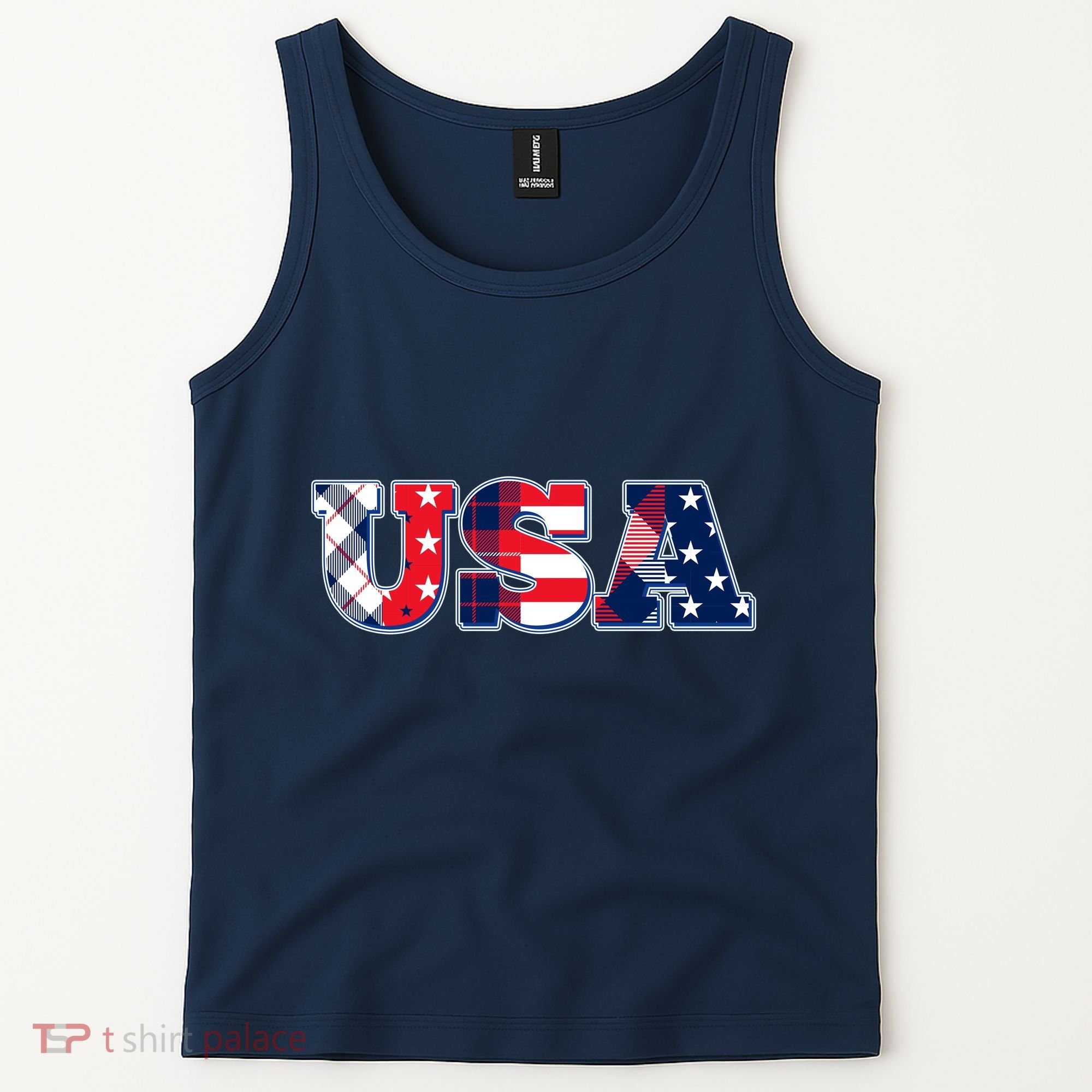 USA Patriotic Logo Star Stripes Patterns Tank Top