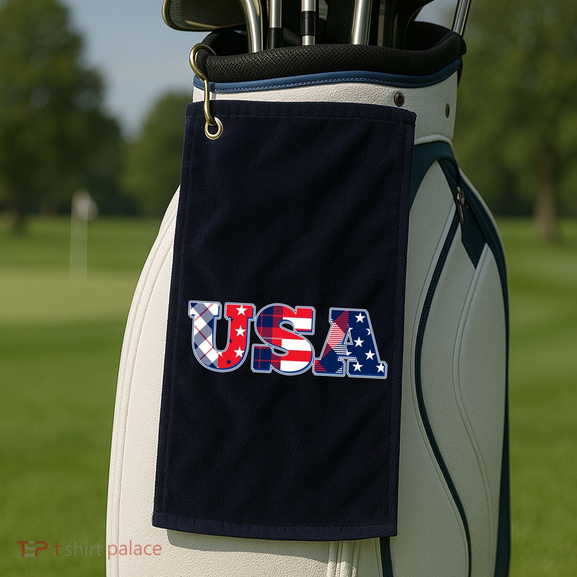 USA Patriotic Logo Star Stripes Patterns Golf Towel