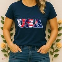 USA Patriotic Logo Star Stripes Patterns Women's T-Shirt thumb 2