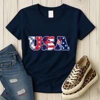 USA Patriotic Logo Star Stripes Patterns Women's T-Shirt thumb 3