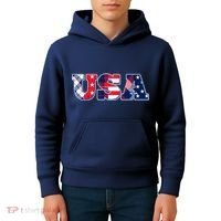 USA Patriotic Logo Star Stripes Patterns Kids Hoodie thumb 4