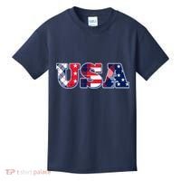 USA Patriotic Logo Star Stripes Patterns Kids T-Shirt thumb 0