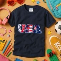 USA Patriotic Logo Star Stripes Patterns Kids T-Shirt thumb 3