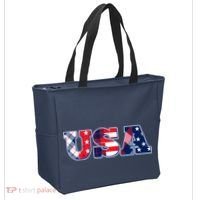USA Patriotic Logo Star Stripes Patterns Tote Bag thumb 2