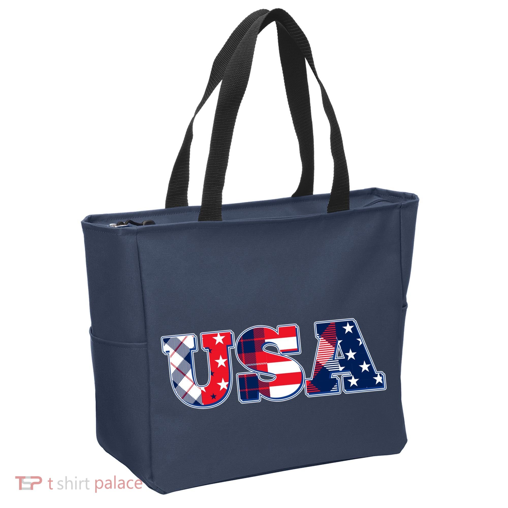 USA Patriotic Logo Star Stripes Patterns Tote Bag