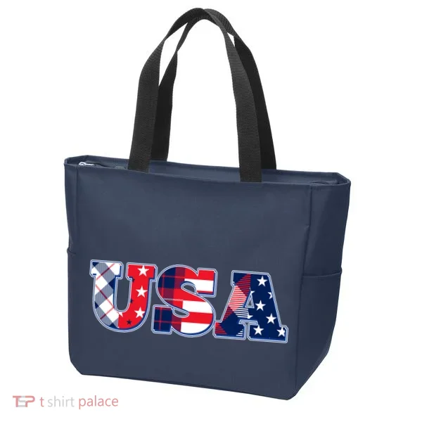 USA Patriotic Logo Star Stripes Patterns Tote Bag