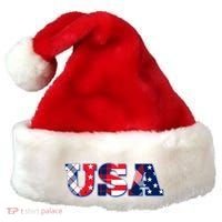 USA Patriotic Logo Star Stripes Patterns Santa Hat thumb 0
