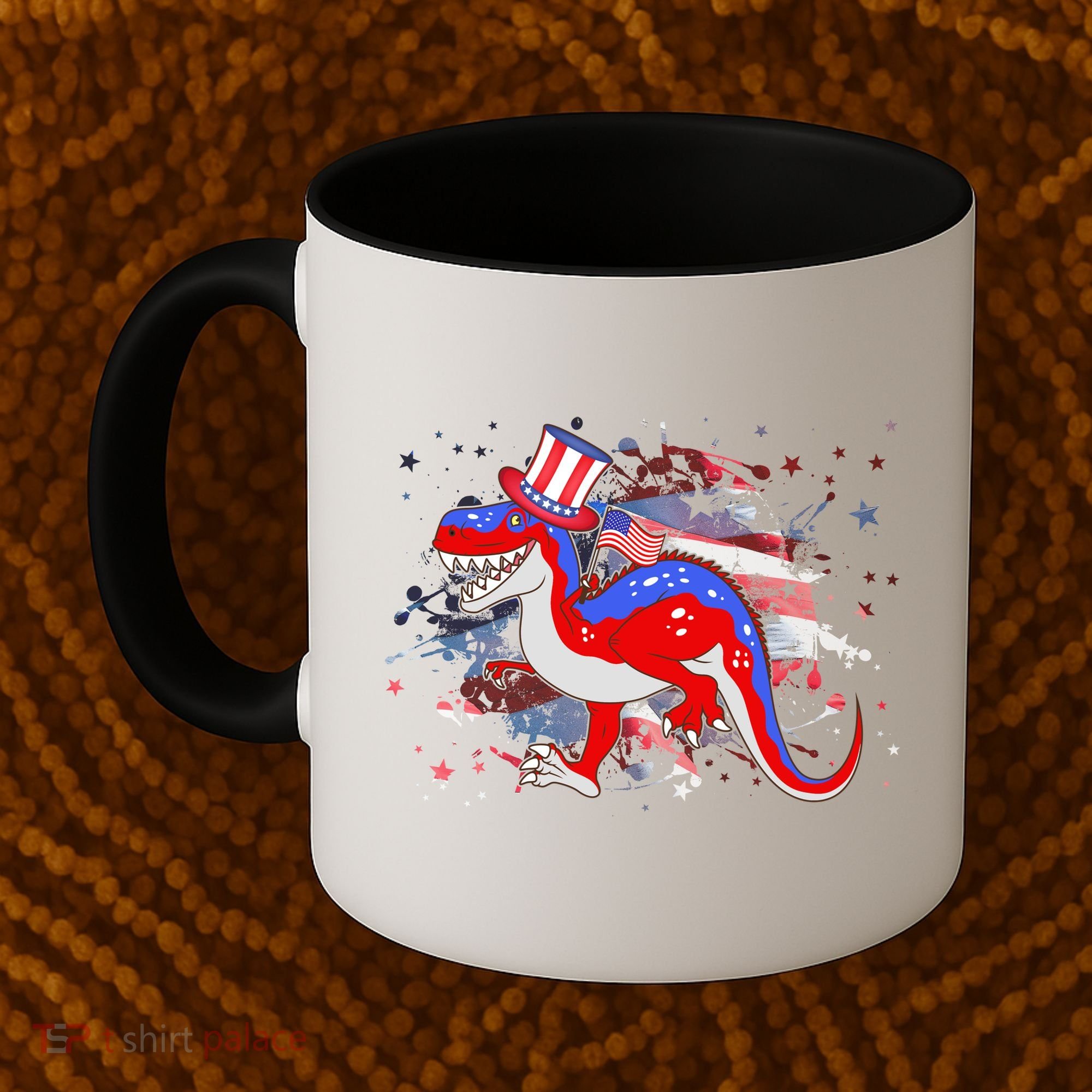 USA Patriotic Presidential Dinosaur Coffee Mug