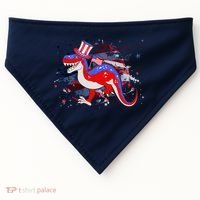 USA Patriotic Presidential Dinosaur USA-Made Doggie Bandana thumb 0