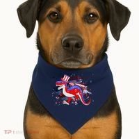 USA Patriotic Presidential Dinosaur USA-Made Doggie Bandana thumb 1