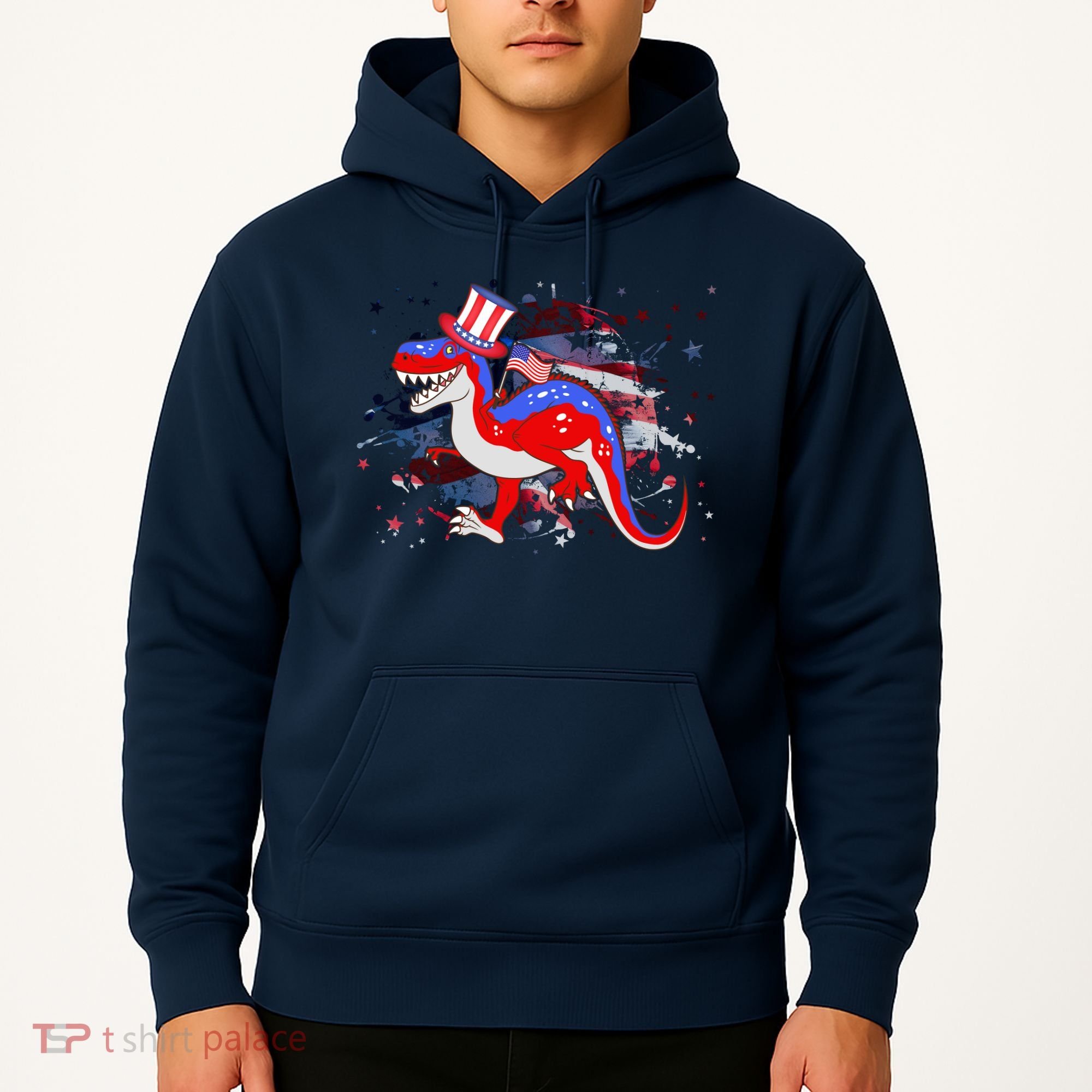 USA Patriotic Presidential Dinosaur Hoodie