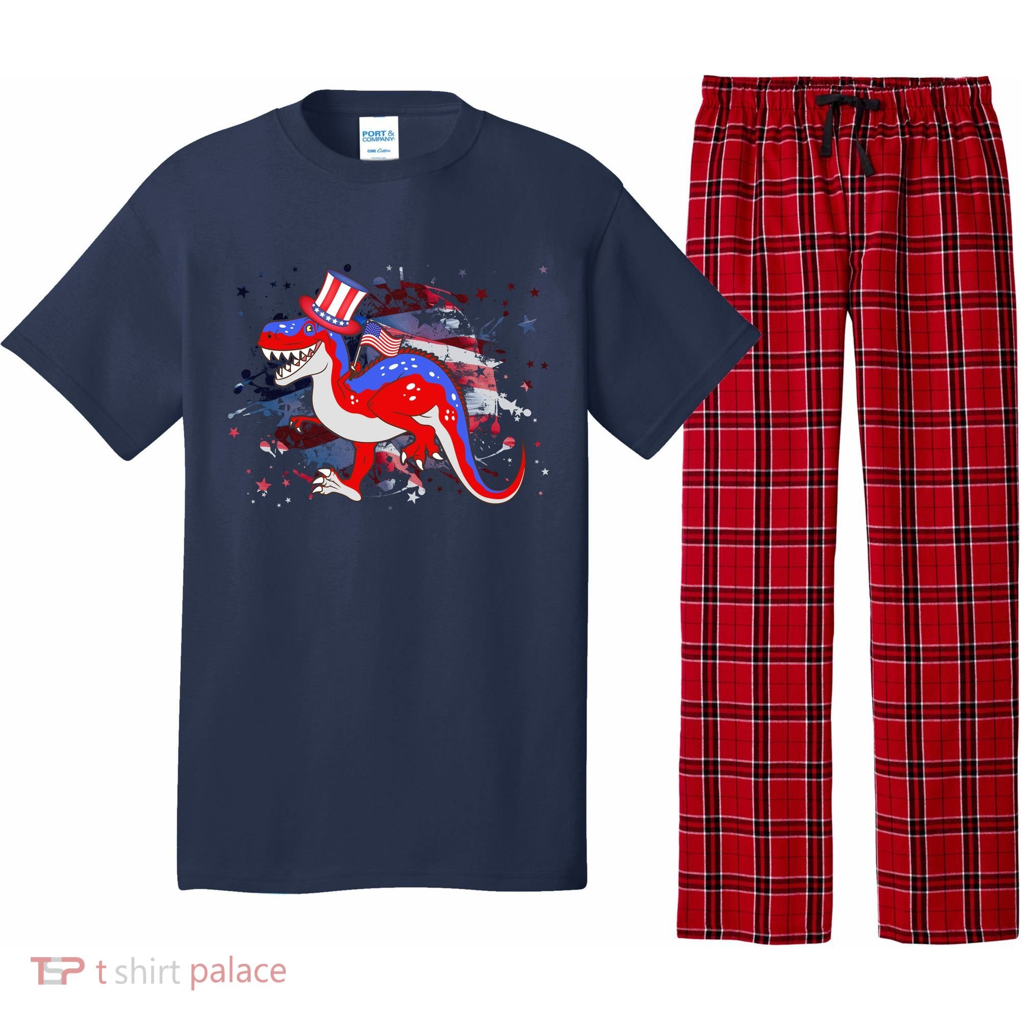 USA Patriotic Presidential Dinosaur Pajama Set